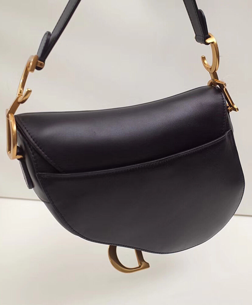 Christian Dior Mini Saddle Calfskin Bag Black